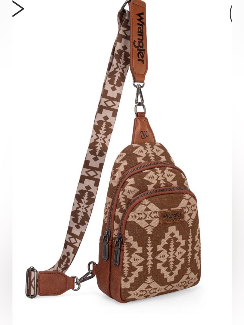 Wrangler Southwestern Print Small Canvas Sling Chest Bag